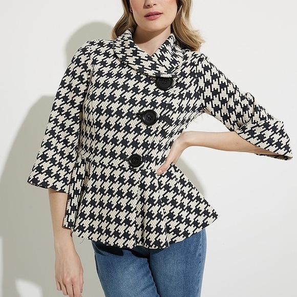 Joseph Ribkoff Jackets & Blazers - Joseph Ribkoff NEW 3/4 Sleeve Houndstooth Jacket Style 224160